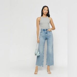 Reformation Wilder High Rise Wide Leg Cropped Jeans